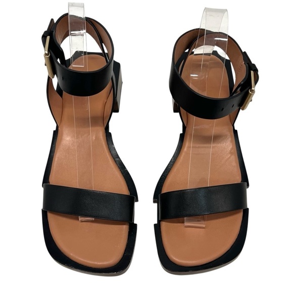 Simkhai Turner Black Leather Block Heel Minimalist Sandals Women’s 39 - Picture 5 of 15